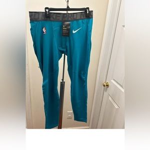 NIKE Pro Warm NBA Basketball Compression 3/4 Pants - Blue AA0058-428 XLT